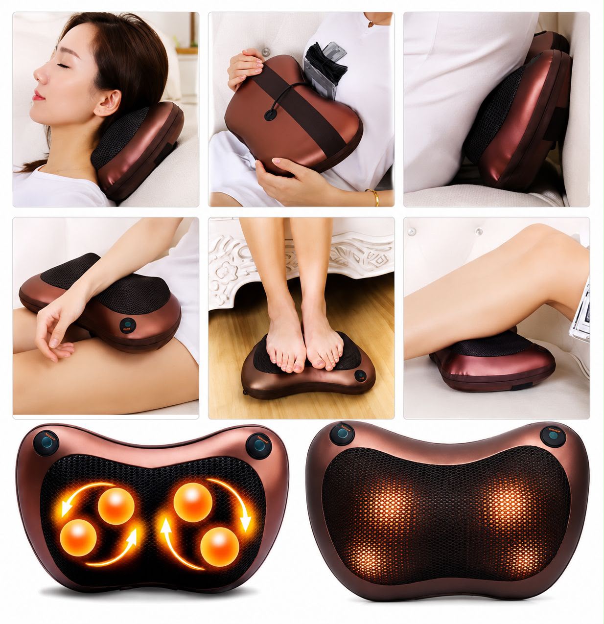 ALMOHADA MASAJEADOR ELÉCTRICO CON INFRARROJO - Imagen 3